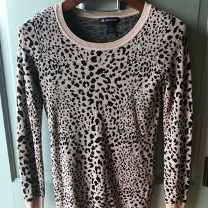 INC leopard print tunic sweater